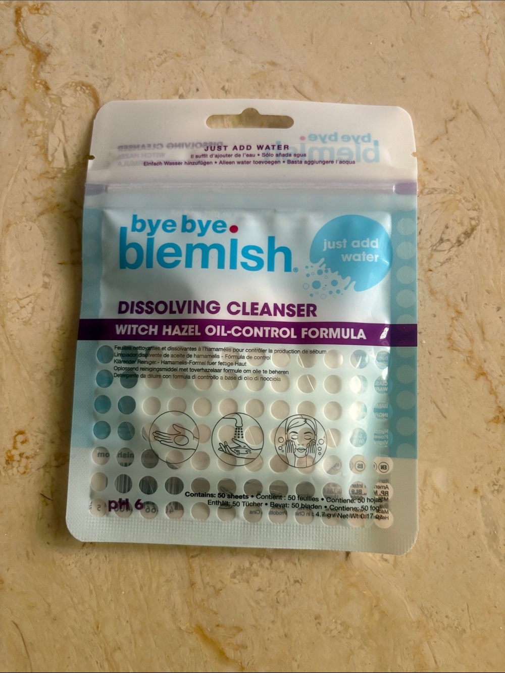 Bye Bye Blemish Dissolving Cleanser 1 pack 50 sheets